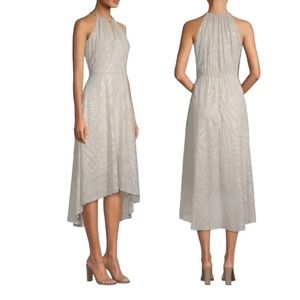 White House Black Market High Low Dress in Light Gray